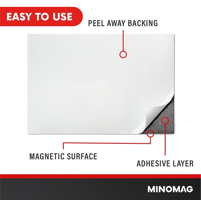 Minomag 4x6 inch Magnetic Adhesive Sheets 24 Pack | Strong Magnetic Sheets with Adhesive Backing for Refrigerator Photo Magnets and Save The Date Magnets - Image 5